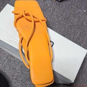 Open Edit Women's Orange Strappy Sandals